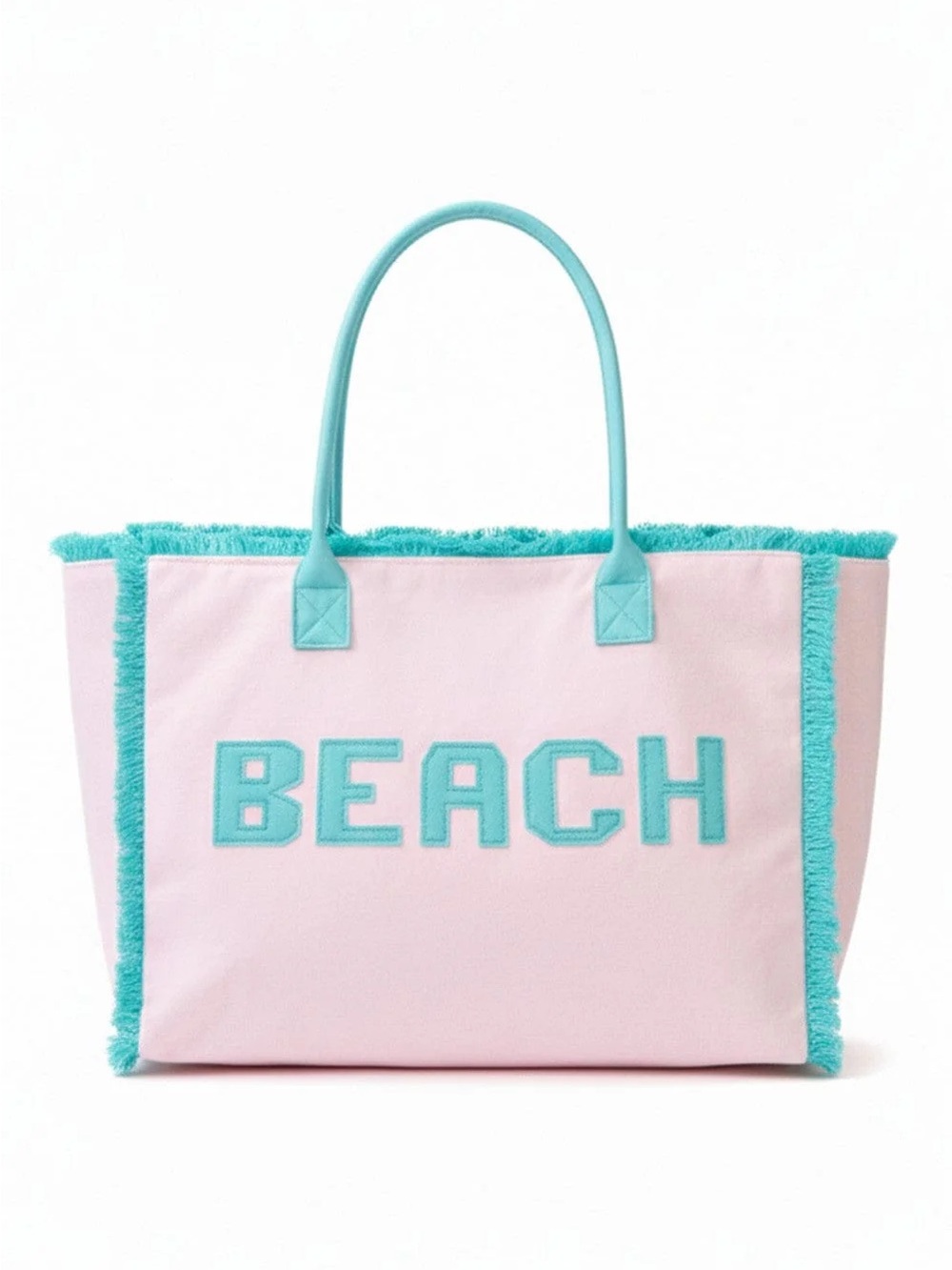 Terry Cloth Fringe Beach Tote Bag

Pink and aqua color